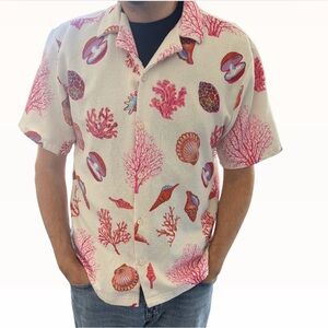 Malibu by Drill Clothing Co Coral & Seashell Button-Up Shirt – Men’s Size L